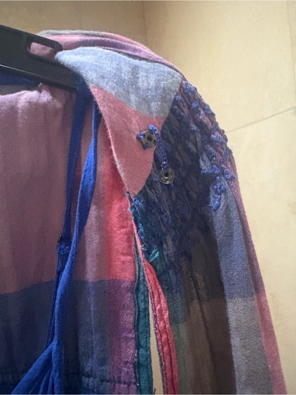 Multi-Color Plaid Sleeveless Button-Front Dress - Picture 5 of 5